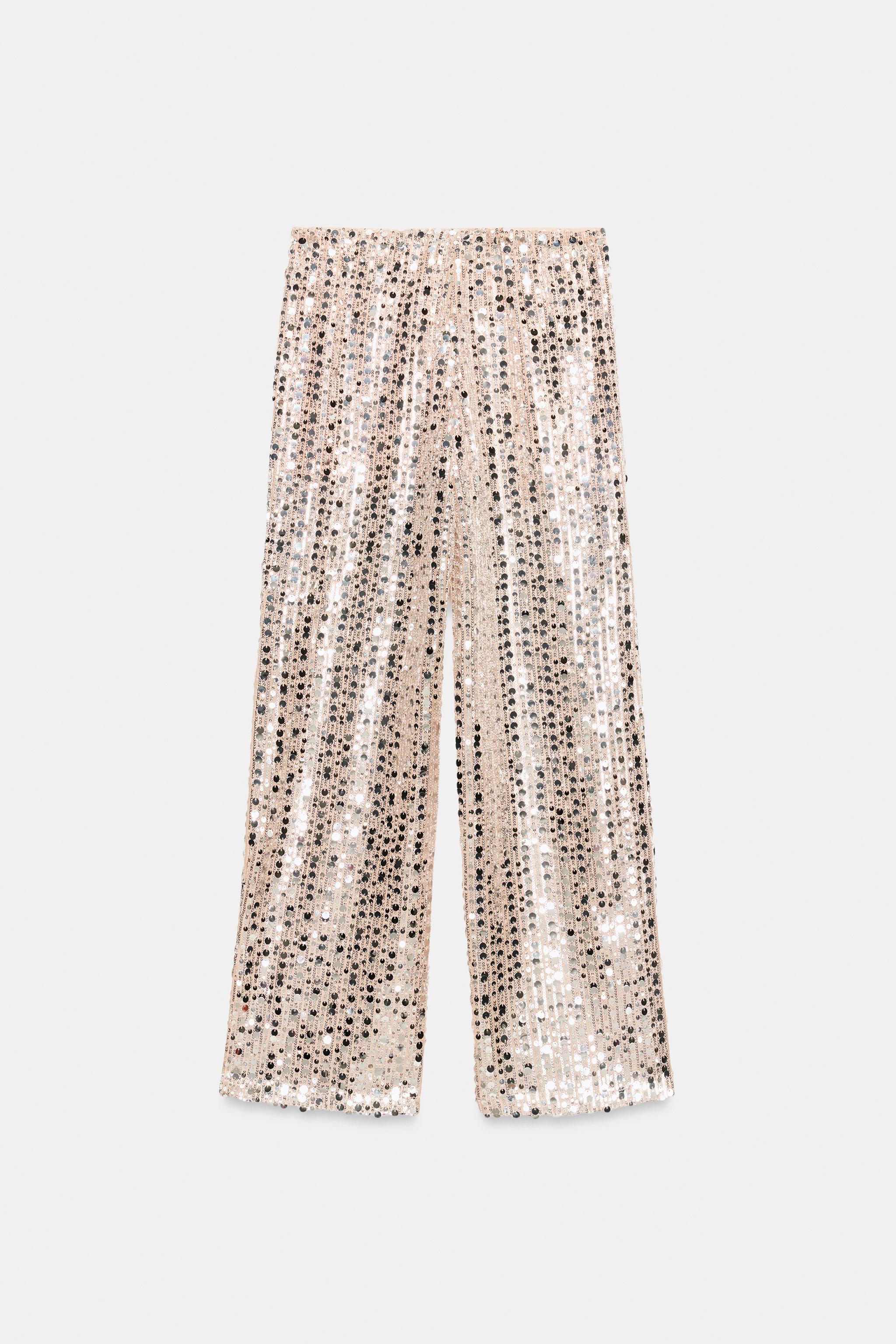 SEQUIN FLOWY PANTS